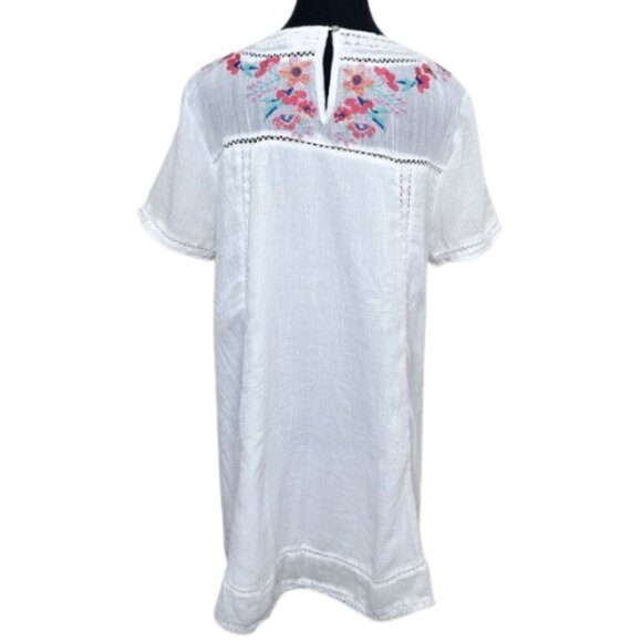 Umgee Womens Large Boho White Embroidery Short Sleeves Crochet Lace White - Picture 3 of 15